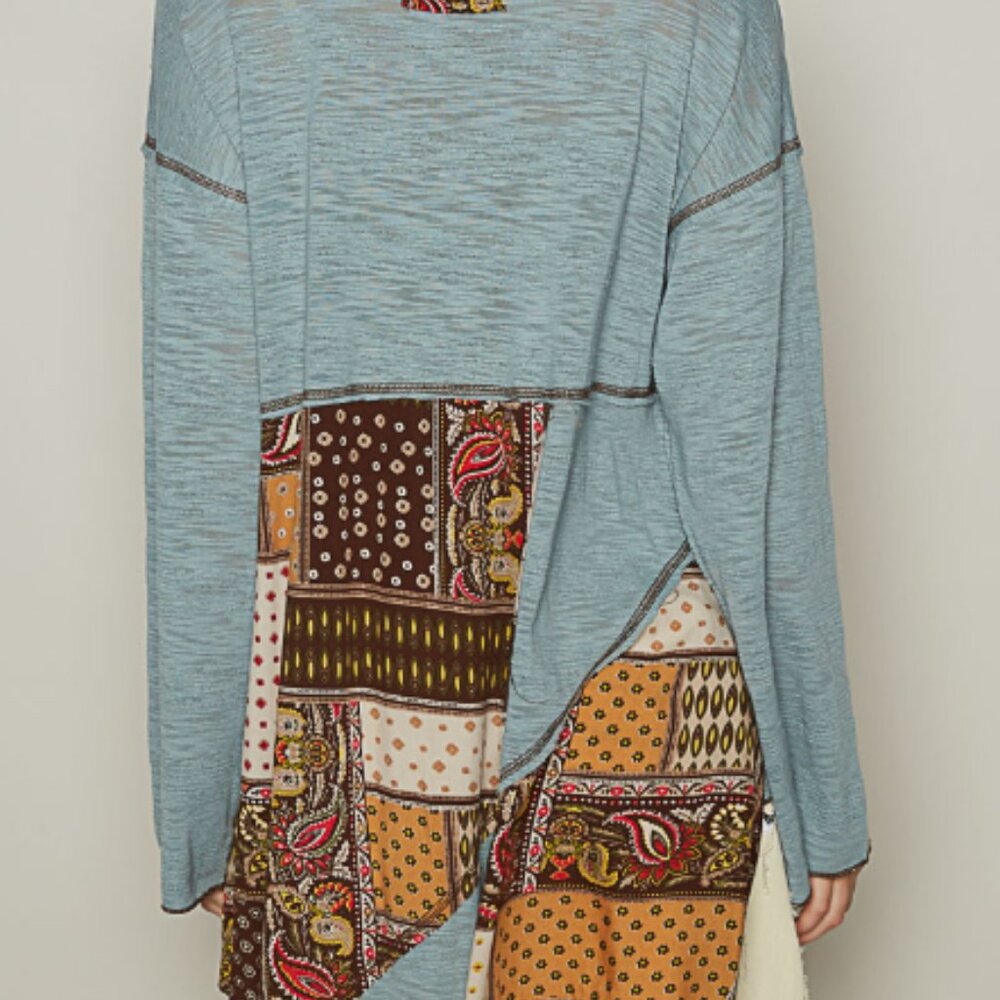 #113 POL ROUND NECK TEXTURED TOP - Picture 3 of 6